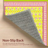 Ultra Soft Area Rug, Non Slip, Stain Resistant, Washable Area Rugs for Living Room, Bedroom, Chic Floral Design Area Grippers Infused with Modern Flair(Yellow)
