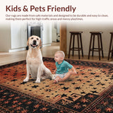 Ultra Soft Area Rug, Non Slip, Stain Resistant, Washable Area Rugs for Living Room, Bedroom, Vintage Country Charm Aesthetic(Red)