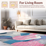 Ultra Soft Area Rug, Non Slip, Stain Resistant, Washable Area Rugs for Living Room, Bedroom, Vibrant Abstract Geometric Display(Gray)