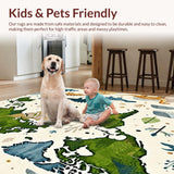 Beige Interactive with Dinosaur Figures and Artistic World Map(Green)