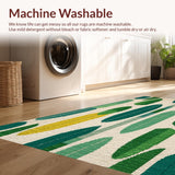 Ultra Soft Area Rug, Non Slip, Stain Resistant, Washable Area Rugs for Living Room, Bedroom, Tropical Surfboard Pattern with Palm Leaf Accents(Green)