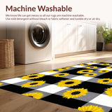 Ultra Soft Area Rug, Non Slip, Stain Resistant, Washable Area Rugs for Living Room, Bedroom, Seasonal Cheerful Sunflower Theme(Yellow)