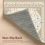Ultra Soft Area Rug, Non Slip, Stain Resistant, Washable Area Rugs for Living Room, Bedroom, Elegant Non Slip Area with Boho Inspired Geometric(Beige)