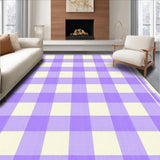 Ultra Soft Area Rug, Non Slip, Stain Resistant, Washable Area Rugs for Living Room, Bedroom, Rustic Cream and Purple Plaid Style(Purple)