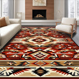 Ultra Soft Area Rug, Non Slip, Stain Resistant, Washable Area Rugs for Living Room, Bedroom, North American Tribal Patterned Beauty(Red)