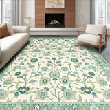 Ultra Soft Area Rug, Non Slip, Stain Resistant, Washable Area Rugs for Living Room, Bedroom, Eclectic Soft Pastel Floral Motif(Beige)