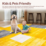 Ultra Soft Area Rug, Non Slip, Stain Resistant, Washable Area Rugs for Living Room, Bedroom, Lively Soft Colorblock Pattern(Yellow)