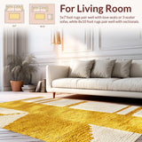 Ultra Soft Area Rug, Non Slip, Stain Resistant, Washable Area Rugs for Living Room, Bedroom, Soft Rectangular Meditation Space Yellow Rug(Gold)