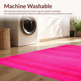 Ultra Soft Area Rug, Non Slip, Stain Resistant, Washable Area Rugs for Living Room, Bedroom, Lively Funky Twisted Stripes(Pink)