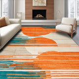 Ultra Soft Area Rug, Non Slip, Stain Resistant, Washable Area Rugs for Living Room, Bedroom, Dynamic Textured Color Fusion(Orange)