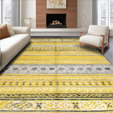 Ultra Soft Area Rug, Non Slip, Stain Resistant, Washable Area Rugs for Living Room, Bedroom, Sunny Abstract Lattice Elegance(Yellow)