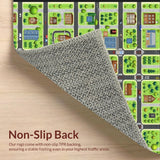 Ultra Soft Area Rug, Non Slip, Stain Resistant, Washable Area Rugs for Living Room, Bedroom, Whimsical Neighborhood Discovery Pattern(Brown)