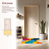 Ultra Soft Area Rug, Non Slip, Stain Resistant, Washable Area Rugs for Living Room, Bedroom, Absorbent Dirt-Resistant Patio Doormat for Summer Lifestyle(Yellow)