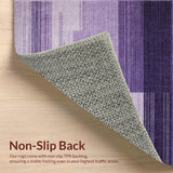 Ultra Soft Area Rug, Non Slip, Stain Resistant, Washable Area Rugs for Living Room, Bedroom, Floral Gray Purple Contrast(Purple)
