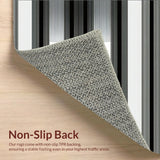 Ultra Soft Area Rug, Non Slip, Stain Resistant, Washable Area Rugs for Living Room, Bedroom, Elegant Striped Geometric Accent(Gray)