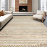 Ultra Soft Area Rug, Non Slip, Stain Resistant, Washable Area Rugs for Living Room, Bedroom, Contemporary Soft Hued Trellis Arrangement(Beige)
