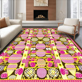 Ultra Soft Area Rug, Non Slip, Stain Resistant, Washable Area Rugs for Living Room, Bedroom, Whimsical Colorful Easter Aesthetic(Pink)