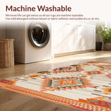 Ultra Soft Area Rug, Non Slip, Stain Resistant, Washable Area Rugs for Living Room, Bedroom, Striking Ogee Pattern in Neutral Palette(Beige)