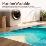 Ultra Soft Area Rug, Non Slip, Stain Resistant, Washable Area Rugs for Living Room, Bedroom, Coastal Wave Surfboard Rug Decorative Floor Carpet Ocean Theme Home Decor(Blue)