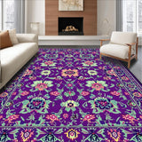 Ultra Soft Area Rug, Non Slip, Stain Resistant, Washable Area Rugs for Living Room, Bedroom, Stylish Vibrant Linear Design(Purple)