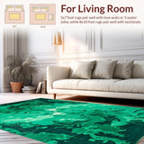 Ultra Soft Area Rug, Non Slip, Stain Resistant, Washable Area Rugs for Living Room, Bedroom, Artistic Shaggy Color Fusion(Green)