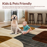 Ultra Soft Area Rug, Non Slip, Stain Resistant, Washable Area Rugs for Living Room, Bedroom, Brown Abstract Area Beige Highlights Chic(Beige)