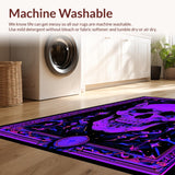 Ultra Soft Area Rug, Non Slip, Stain Resistant, Washable Area Rugs for Living Room, Bedroom, Macabre Witch Board Illustration(Purple)
