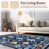 Transitional Earth Tone Medallion Design(Blue)