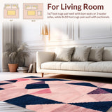 Ultra Soft Area Rug, Non Slip, Stain Resistant, Washable Area Rugs for Living Room, Bedroom, Navy Blue Yoga Mat Modern Area Carpet(Pink)