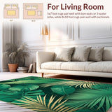 Ultra Soft Area Rug, Non Slip, Stain Resistant, Washable Area Rugs for Living Room, Bedroom, Whimsical Lush Green Palette(Green)