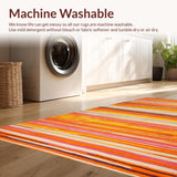 Ultra Soft Area Rug, Non Slip, Stain Resistant, Washable Area Rugs for Living Room, Bedroom, Chic Minimalist Tapestry Vibe(Orange)