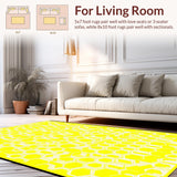 Ultra Soft Area Rug, Non Slip, Stain Resistant, Washable Area Rugs for Living Room, Bedroom, Whimsical Wave-Inspired Decor(Yellow)