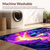 Ultra Soft Area Rug, Non Slip, Stain Resistant, Washable Area Rugs for Living Room, Bedroom, Colorful Abstract Galactic Aesthetic(Purple)