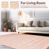 Ultra Soft Area Rug, Non Slip, Stain Resistant, Washable Area Rugs for Living Room, Bedroom, Elegant Bow-Tied Rug, Contemporary Aesthetic Room Decor(Pink)
