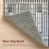 Ultra Soft Area Rug, Non Slip, Stain Resistant, Washable Area Rugs for Living Room, Bedroom, Geometric Black & White Area Rug:  Boho Chic Design(Black)