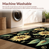 Ultra Soft Area Rug, Non Slip, Stain Resistant, Washable Area Rugs for Living Room, Bedroom, Contemporary Black and Gold Theme(Gold)