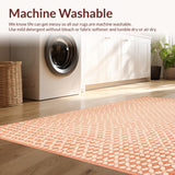 Ultra Soft Area Rug, Non Slip, Stain Resistant, Washable Area Rugs for Living Room, Bedroom, Sleek Pink Minimalist Design(Orange)