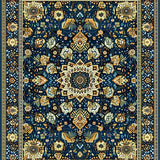 Ultra Soft Area Rug, Non Slip, Stain Resistant, Washable Area Rugs for Living Room, Bedroom, Faux Wool Floral Non Slip Beige Brown(Blue)