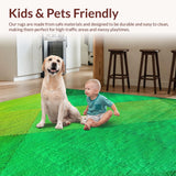 Ultra Soft Area Rug, Non Slip, Stain Resistant, Washable Area Rugs for Living Room, Bedroom, Vintage Gradient Bedroom Non-Slip Faux Wool Carpet(Green)
