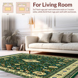 Ultra Soft Area Rug, Non Slip, Stain Resistant, Washable Area Rugs for Living Room, Bedroom, Beige Denim Boho Tapestry Area(Green)