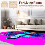 Ultra Soft Area Rug, Non Slip, Stain Resistant, Washable Area Rugs for Living Room, Bedroom, Youthful Colorful Creature Motif(Pink)