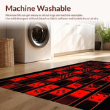 Ultra Soft Area Rug, Non Slip, Stain Resistant, Washable Area Rugs for Living Room, Bedroom, Lively Contemporary Graphic Design(Red)