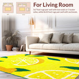 Ultra Soft Area Rug, Non Slip, Stain Resistant, Washable Area Rugs for Living Room, Bedroom, Playful Cozy Farmhouse Expression(Yellow)