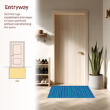 Ultra Soft Area Rug, Non Slip, Stain Resistant, Washable Area Rugs for Living Room, Bedroom, Eclectic Deep Royal Geometric Trellis(Blue)