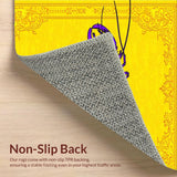 Ultra Soft Area Rug, Non Slip, Stain Resistant, Washable Area Rugs for Living Room, Bedroom, Elegant Purple and Yellow Harmony(Yellow)
