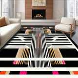 Ultra Soft Area Rug, Non Slip, Stain Resistant, Washable Area Rugs for Living Room, Bedroom, Sleek Abstract Zebra Textures(Black)