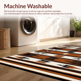 Ultra Soft Area Rug, Non Slip, Stain Resistant, Washable Area Rugs for Living Room, Bedroom, Rustic Southwest Geometric Motif(Brown)