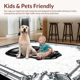 Ultra Soft Area Rug, Non Slip, Stain Resistant, Washable Area Rugs for Living Room, Bedroom, Shadowy Elegant Pattern Display(Black)