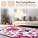 Blooming Carnation Scroll with Layered Petal Motifs and Flourishing Vines(Mauve)