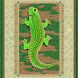 Distinctive Artistic Alligator Motif(Green)